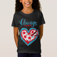 Love Chicago Pizza Heart Chicago Flag Gift