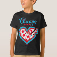 Love Chicago Pizza Heart Chicago Flag Gift