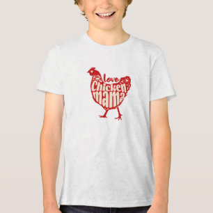 Love Chicken Mama T‑Shirt – Rustic Farm Style Desi Tri-Blend Shirt