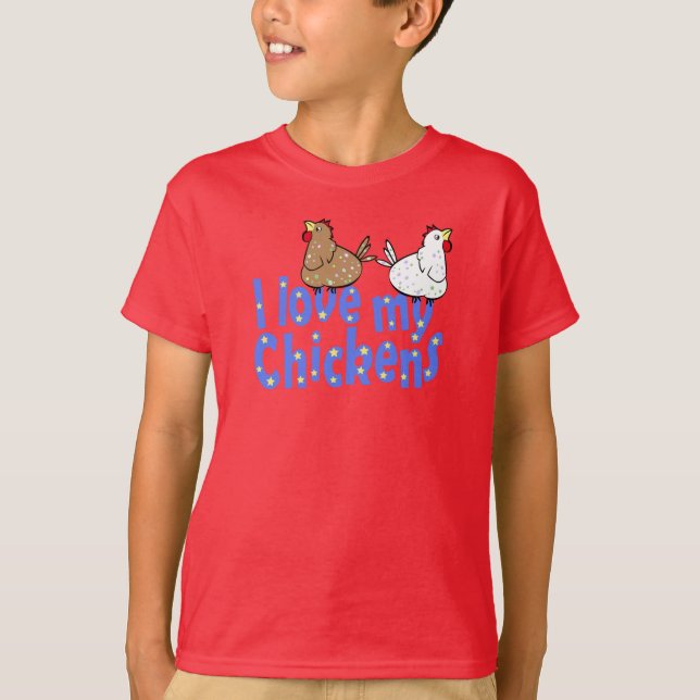 Love Chickens - Dark ChildrensT-shirt T-Shirt (Front)