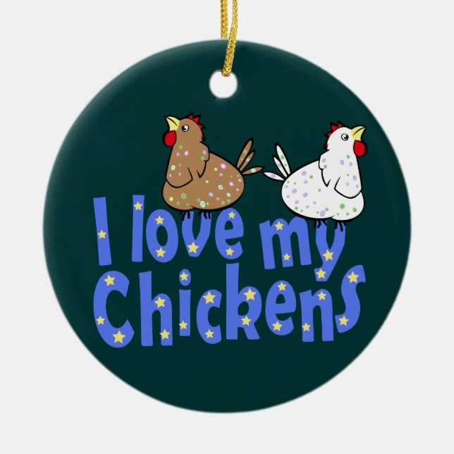 Love Chickens Ornament (Front)