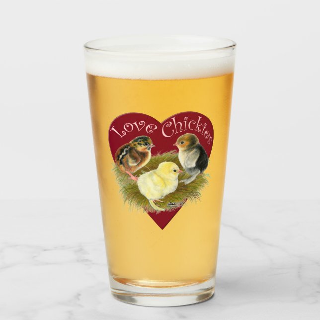Love Chickies Glass (Front Filled)