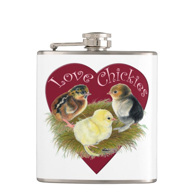 Love Chickies Hip Flask (Front)