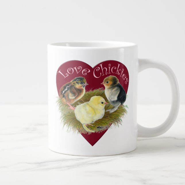 Love Chickies Large Coffee Mug (Right)