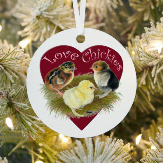 Love Chickies Metal Tree Decoration