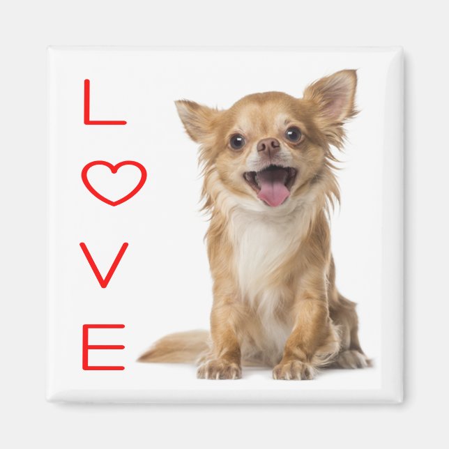 Love Chihuahua Puppy Dog Fridge Magnet (Front)