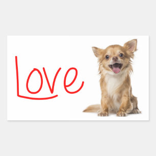 Love Chihuahua Puppy Dog Stickers / Seals