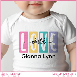 Love Child Customizable Name Girl's Baby Bodysuit
