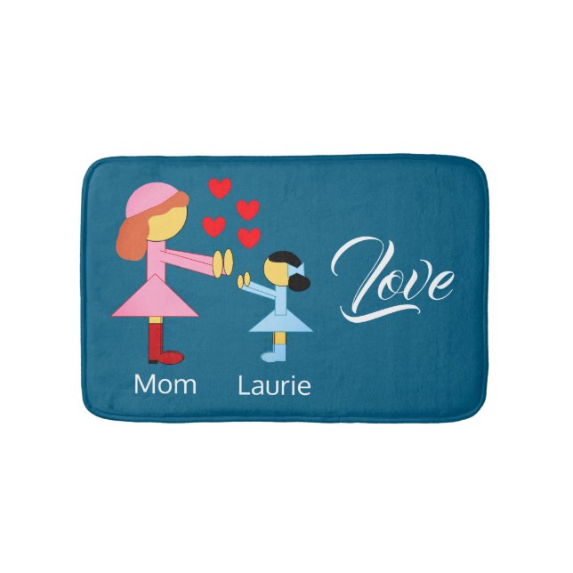 Love Children:  Deep Sea Blue Bath Mat (Front)