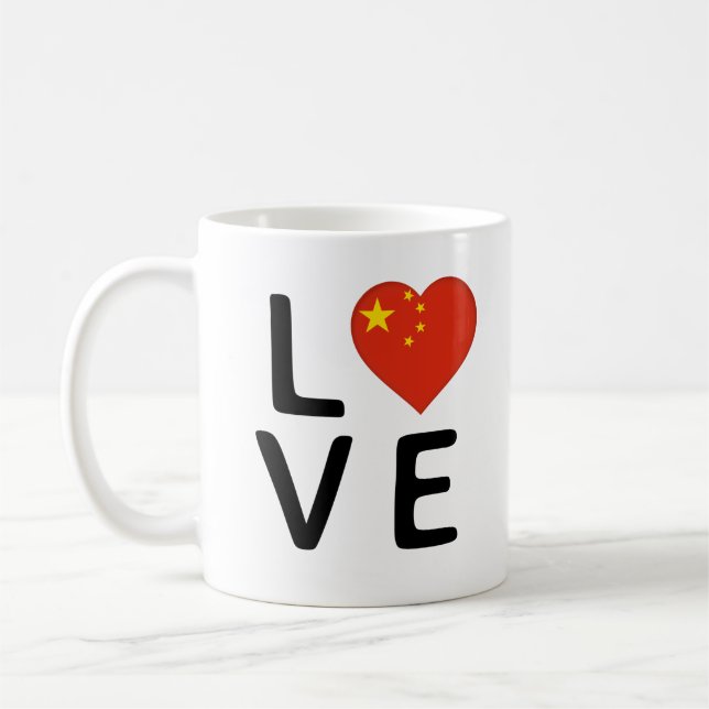 Love - China Flag Coffee Mug (Left)