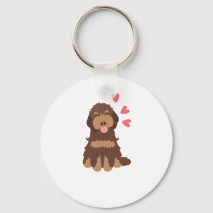 Love Chocolate Phantom Cockapoo Cavapoo Dog Key Ring