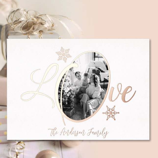 Love Christmas family photo snowflake rose gold (Creator Uploaded)