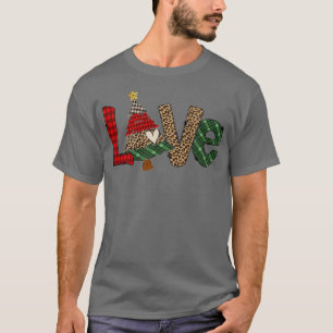 Love Christmas Leopard XMAS Tree Buffalo Plaid 202 T-Shirt