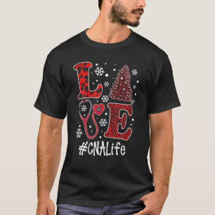 Love Christmas Stethoscope Red Plaid Pattern CNA T-Shirt