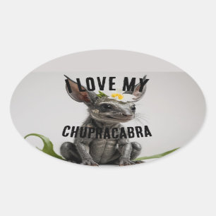 Love Chupracabra Oval Sticker