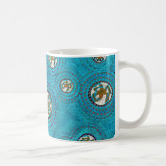 LOVE CIRCLES AND LINES OF SONG-BLUE COFFEE COFFEE MUG
