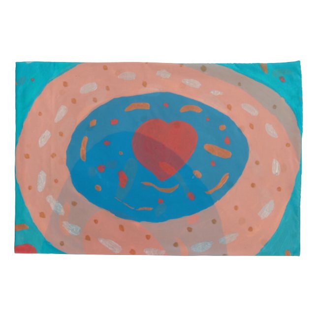 Love Circles Single Pillowcase, Standard Size Pillowcase (Back)