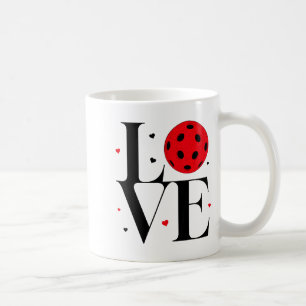 Love Ckleball Valentines Day Cute Red Heart Coffee Mug
