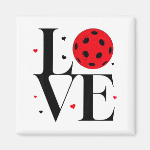Love Ckleball Valentines Day Cute Red Heart  Magnet