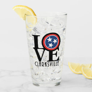 LOVE Clarksville Tennessee Glass