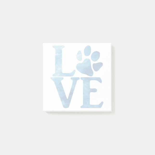 Love Classic Bright Blue Post-it Notes (Front)