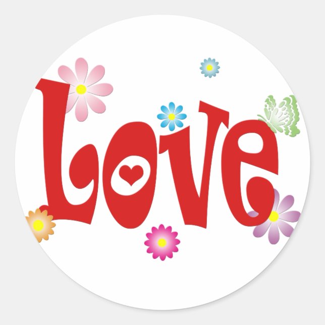 Love Classic Round Sticker (Front)