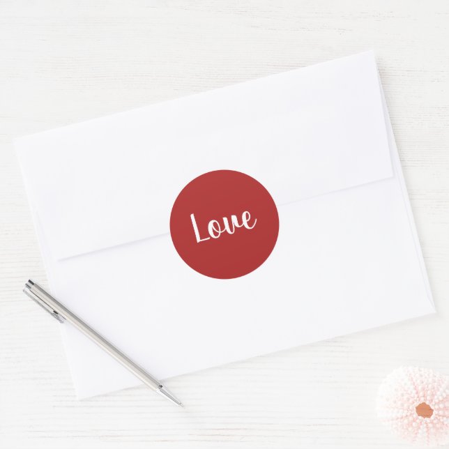 Love - classic round sticker (Envelope)