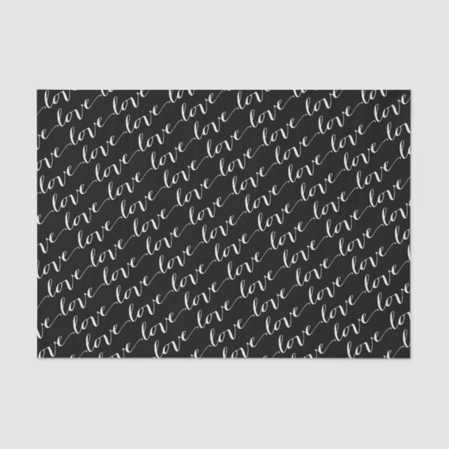 Love Classic Script Chic Calligraphy Tissue Paper (Front)
