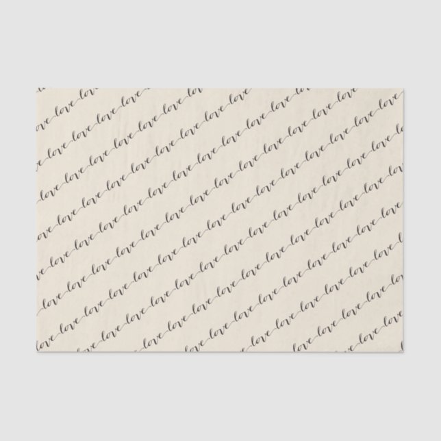 Love Classic Script Chic Calligraphy Tissue Paper (Front)