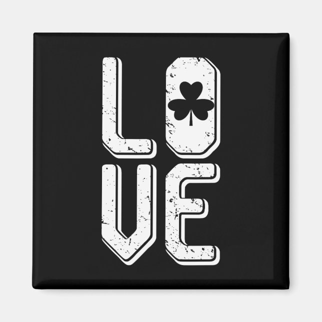 Love Clover St Patricks Day Pub Art Picture Design Magnet (Front)