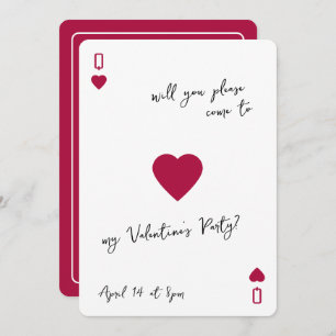 Love Club Ace Of Hearts Card Valentines Invitation