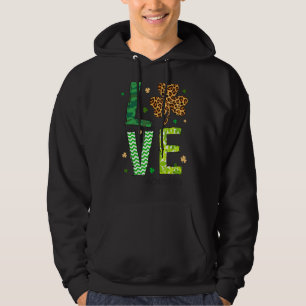 Love Cna Life Cute Leopard Shamrock Patty Day Hoodie