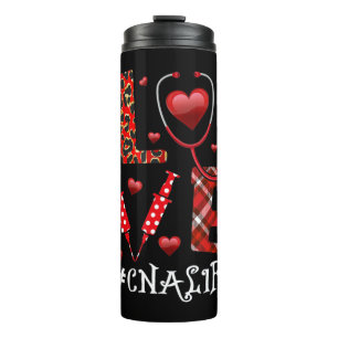 Love CNA Life Heart Nursing Lover Valentine’s Day Thermal Tumbler