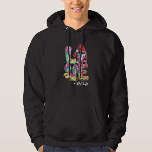 Love Cna Life Nurse Gnome Tie Dye Summer Christmas Hoodie