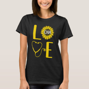 Love CNA Nurse Sunflower Certified Nursing Assista T-Shirt