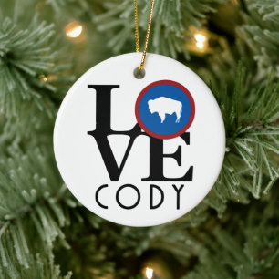 LOVE Cody Wyoming Ceramic Tree Decoration