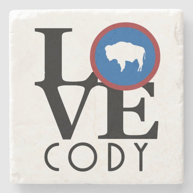 LOVE Cody Wyoming Stone Coaster (Front)