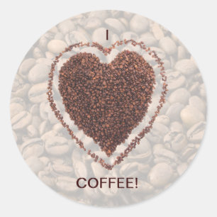 Love Coffee Classic Round Sticker