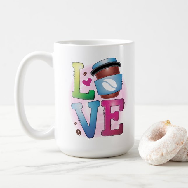 Love Coffee Coffee Mug (With Donut)