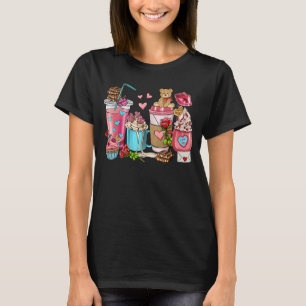Love Coffee Cups Western Cute Valentine's Day T-Shirt