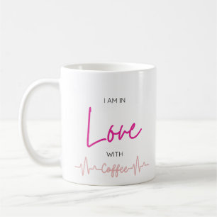 Love Coffee Heartbeat Line Funny Mug Gift for her