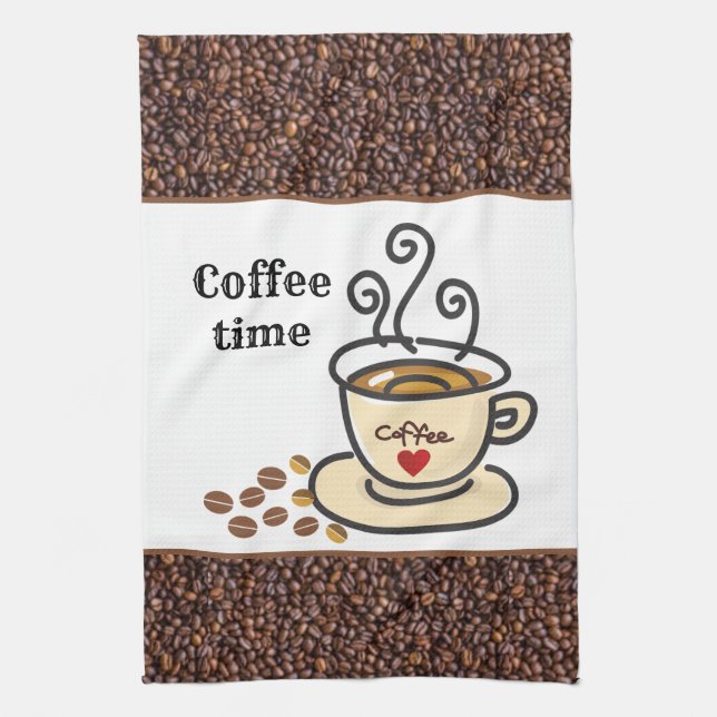 Love Coffee / Home Coffee Bar Hand or  Tea Towel (Vertical)