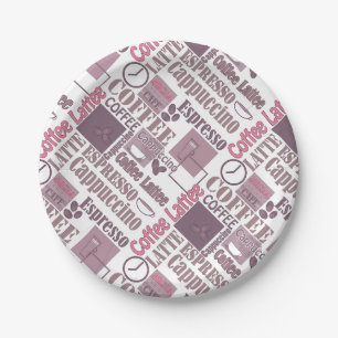 Love coffee mug paper plate
