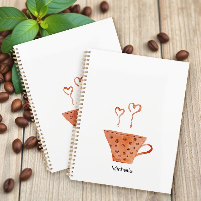 Love Coffee Mug Watercolor Monogrammed Planner (Creator Uploaded)