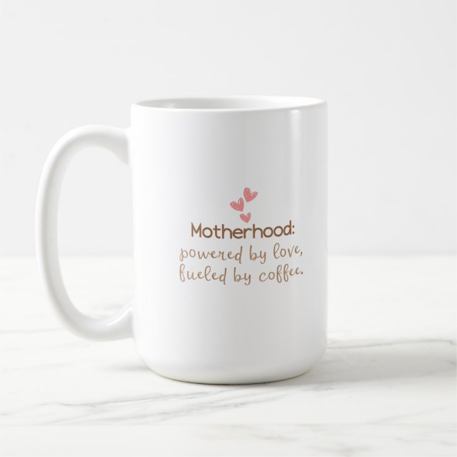 Love & Coffee Mum Life Typography Print Mug (Left)