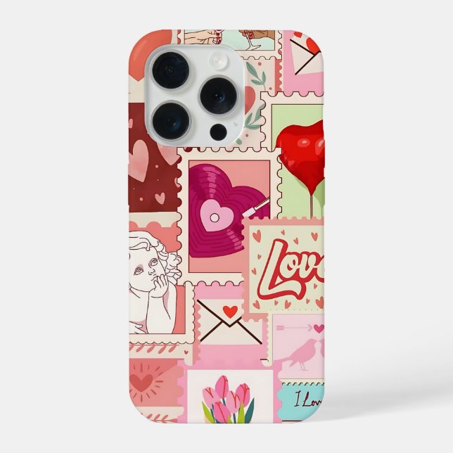 Love Collage Phone Case | Romantic Pink Aesthetic (Back)