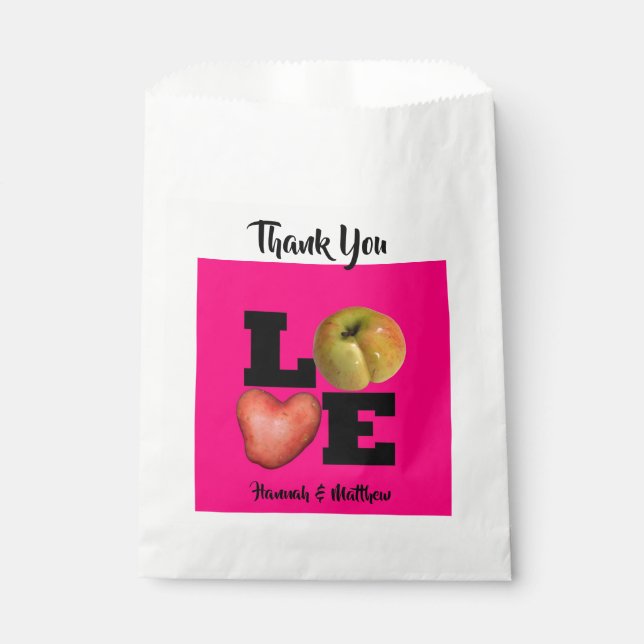 LOVE Collection Apple Potato Pink Favour Bag (Front)