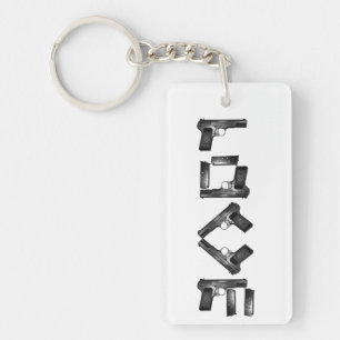 LOVE Collection BW 2 sided Monogram Keychain