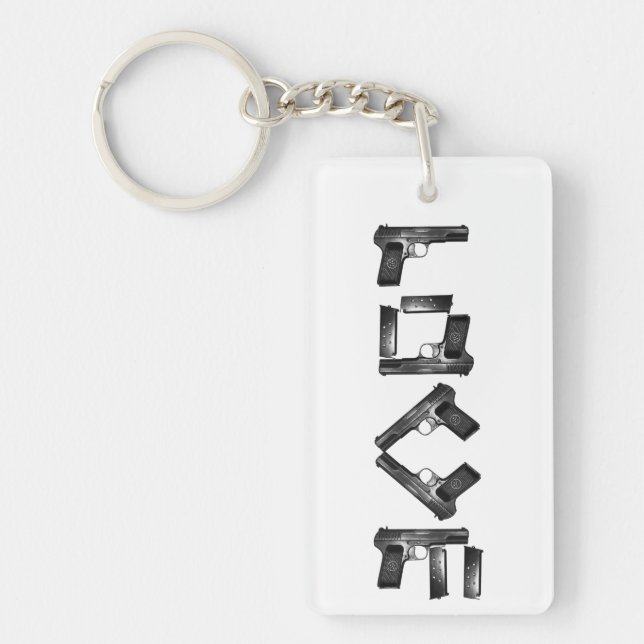 LOVE Collection BW 2 sided Monogram Keychain (Front)