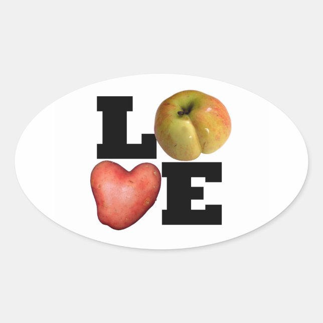 LOVE Collection Heart Potato Oval Sticker (Front)